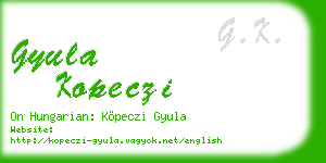 gyula kopeczi business card